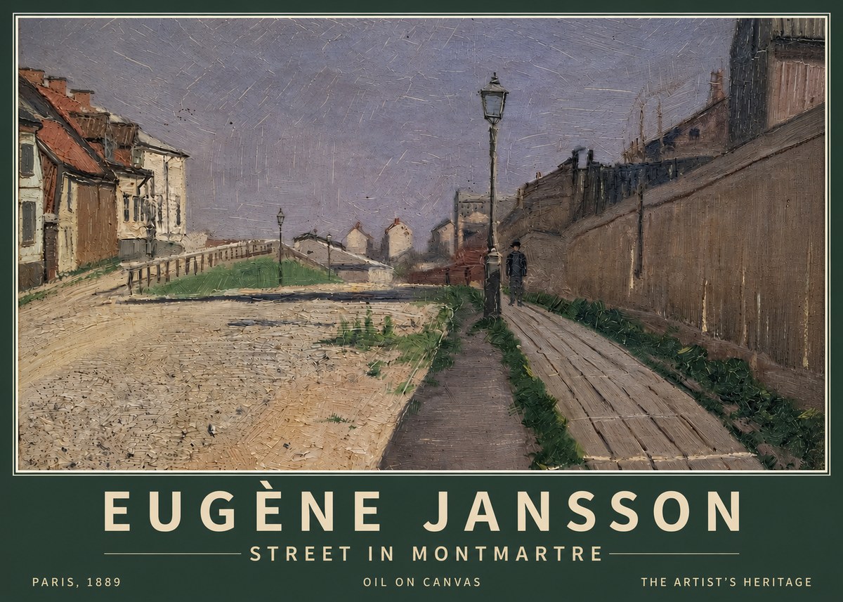 Eugène Jansson Street in Montmartre, 1889 No3 - Poszter