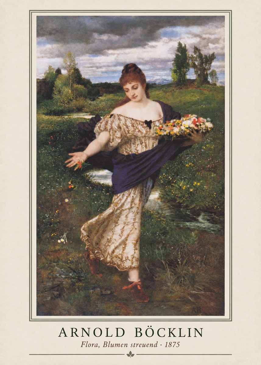 Arnold Böcklin Flora, Blumen Streuend I No1 - Poszter