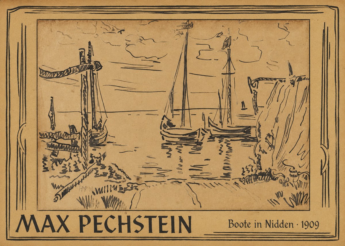 Max Pechstein Boote in Nidden No1 - Poszter