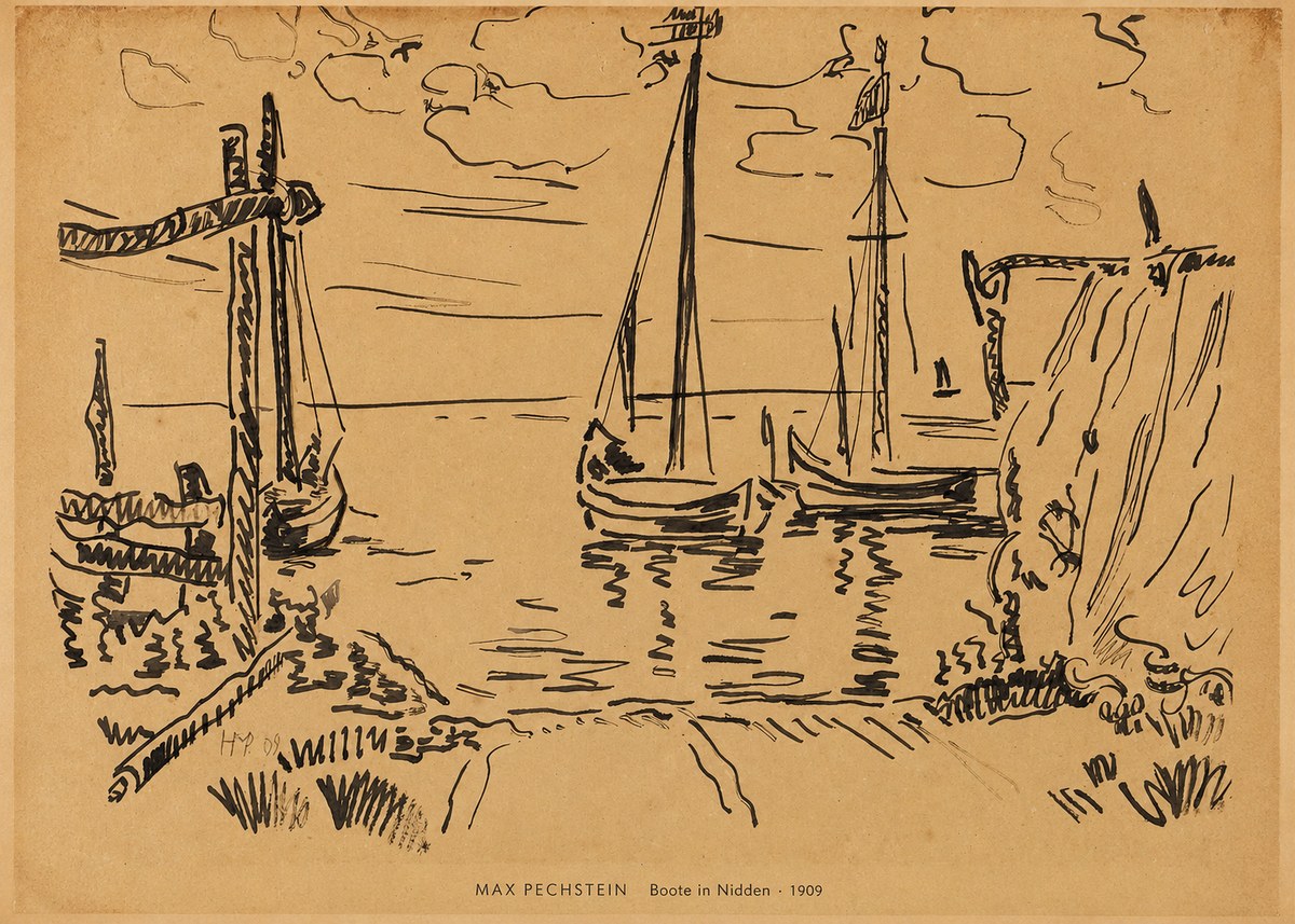 Max Pechstein Boote in Nidden No6 - Poszter