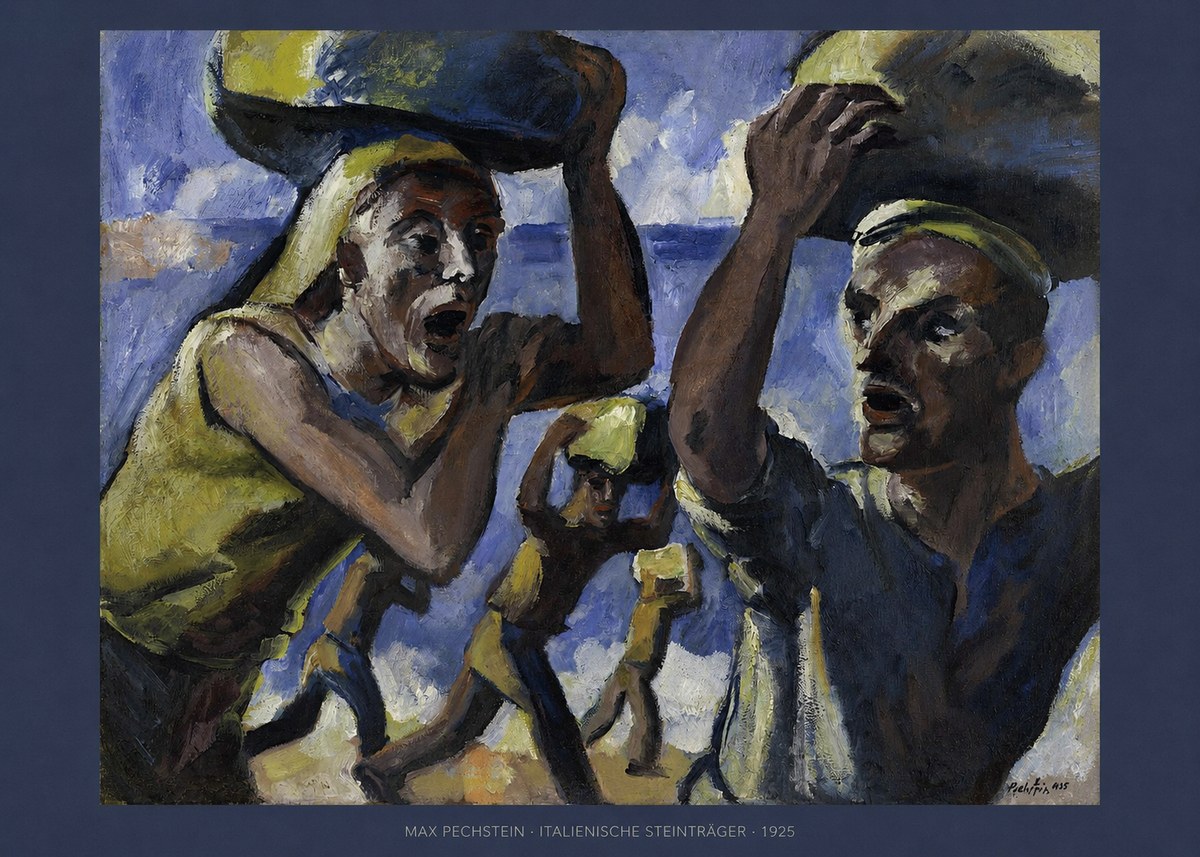 Max Pechstein Italienische Steinträger No5 - Poszter