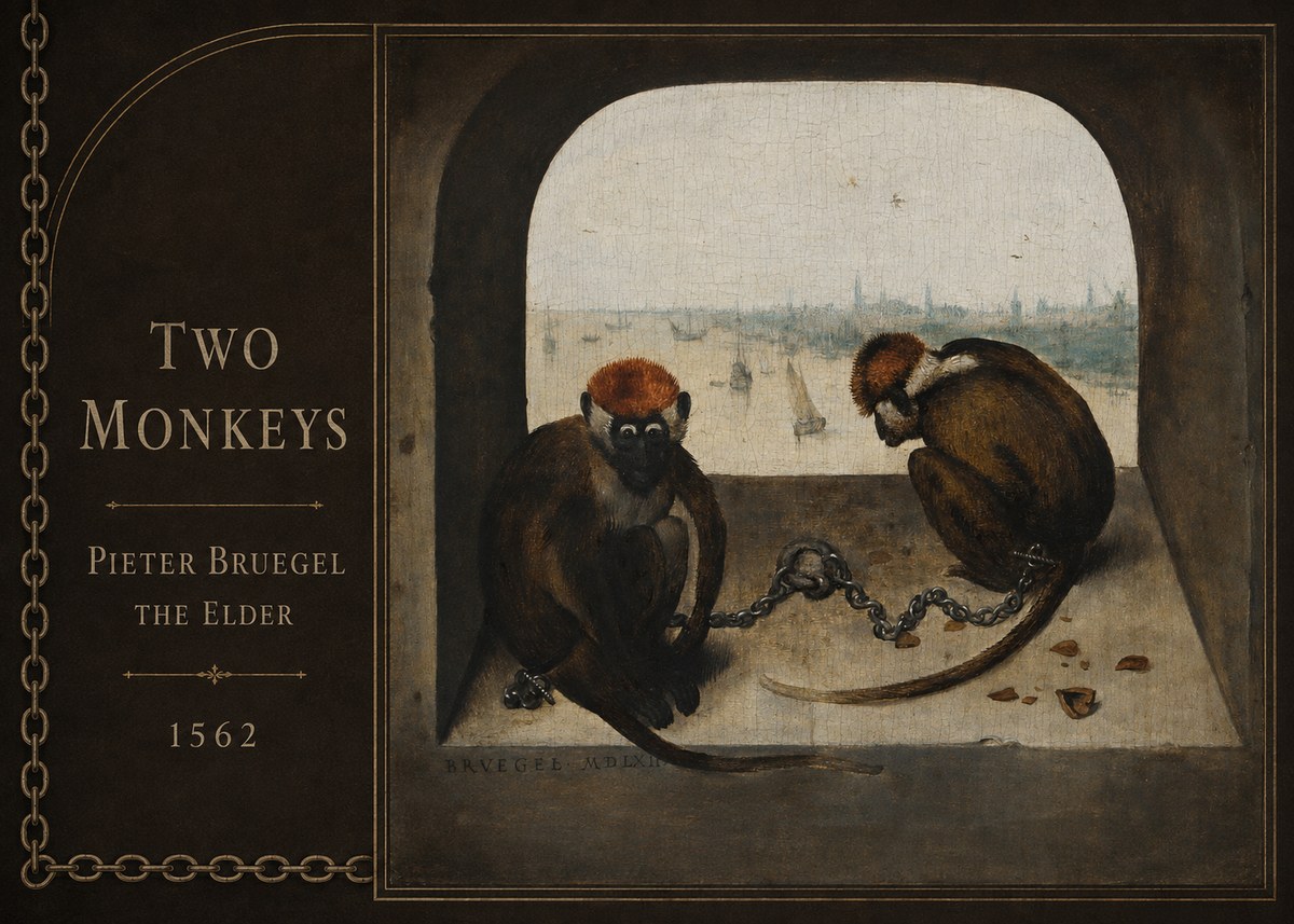 Pieter Bruegel Two Monkeys I No2 - Poszter