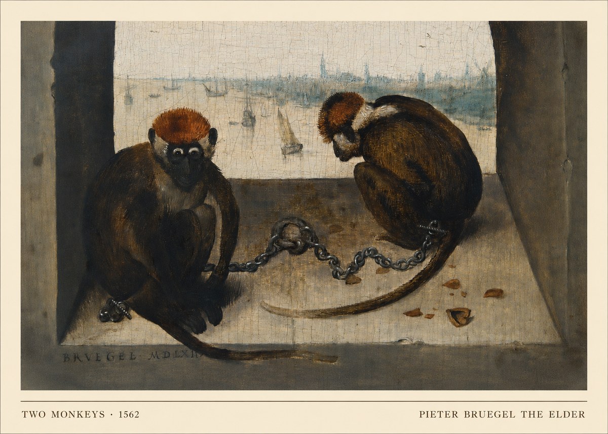 Pieter Bruegel Two Monkeys I No4 - Poszter