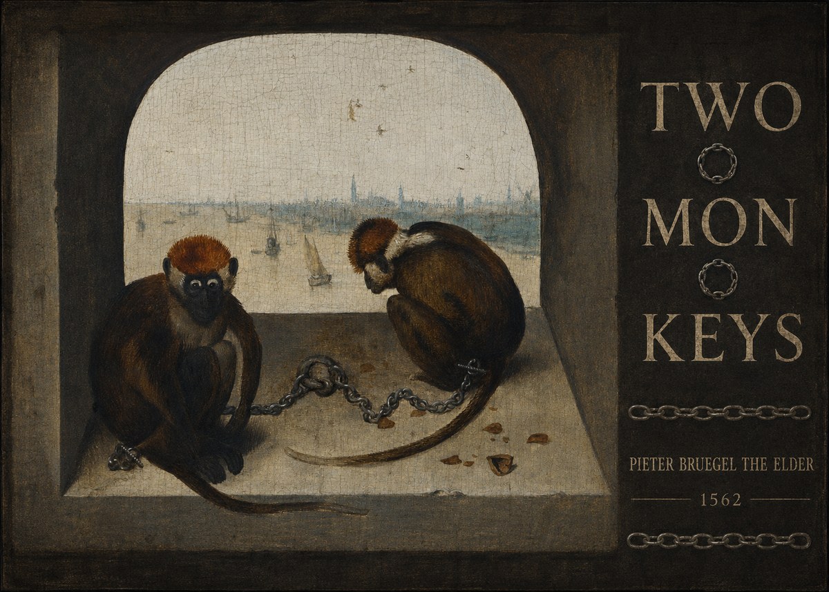 Pieter Bruegel Two Monkeys I No5 - Poszter