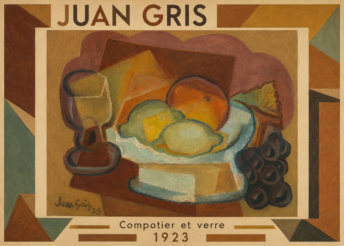 Juan Gris Compotier Et Verre No1 - Poszter