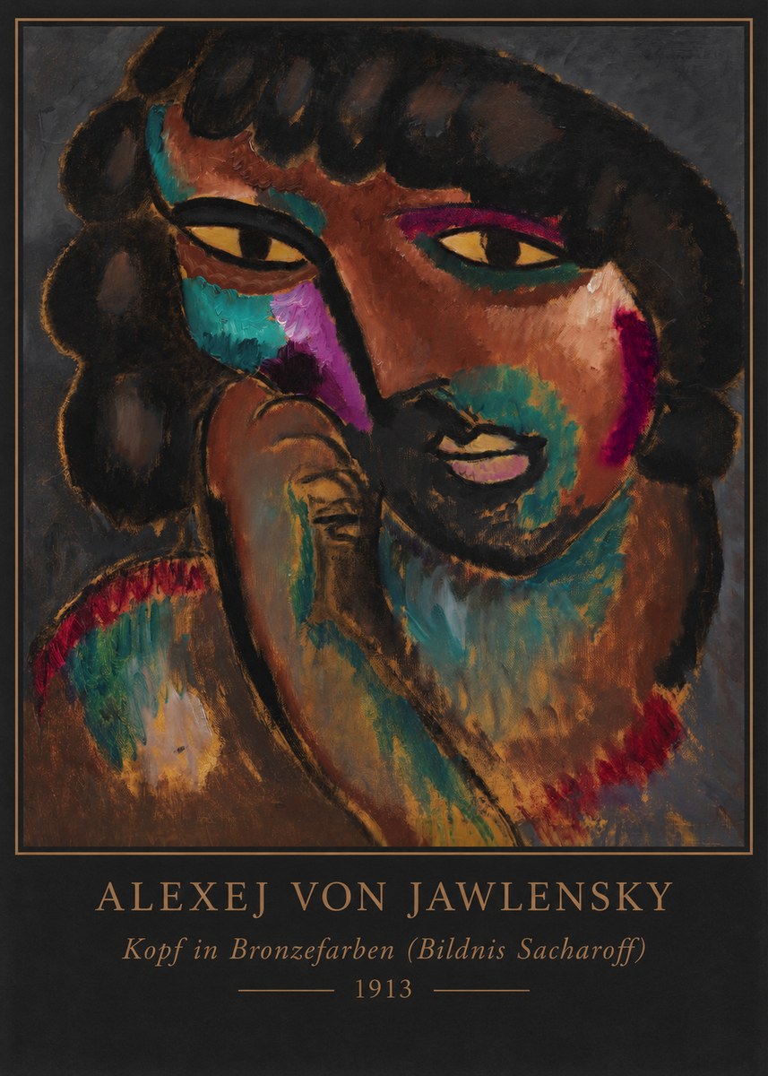 Alexej von Jawlensky Kopf in Bronzefarben (Bildnis Sacharoff) No6 - Poszter