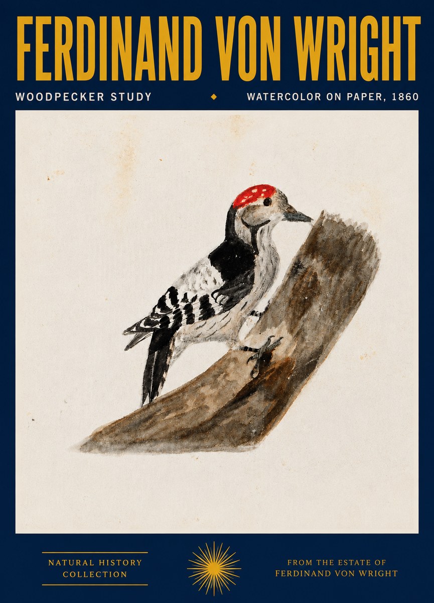 Ferdinand von Wright Woodpecker Study No4 - Poszter