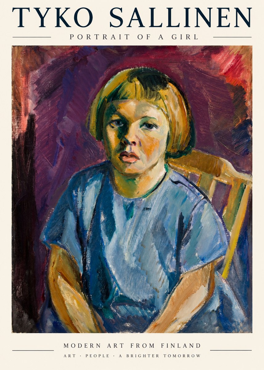 Tyko Sallinen Portrait of a Girl I No1 - Poszter