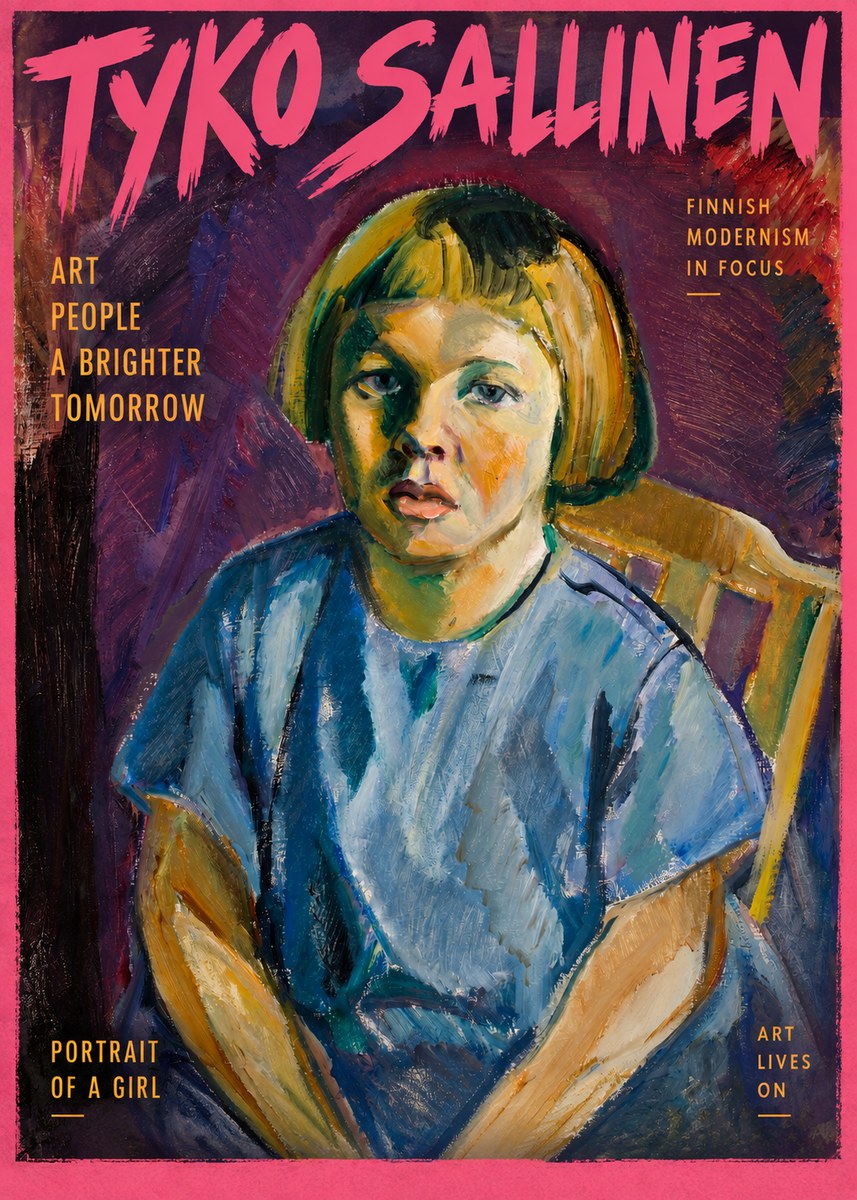 Tyko Sallinen Portrait of a Girl I No2 - Poszter