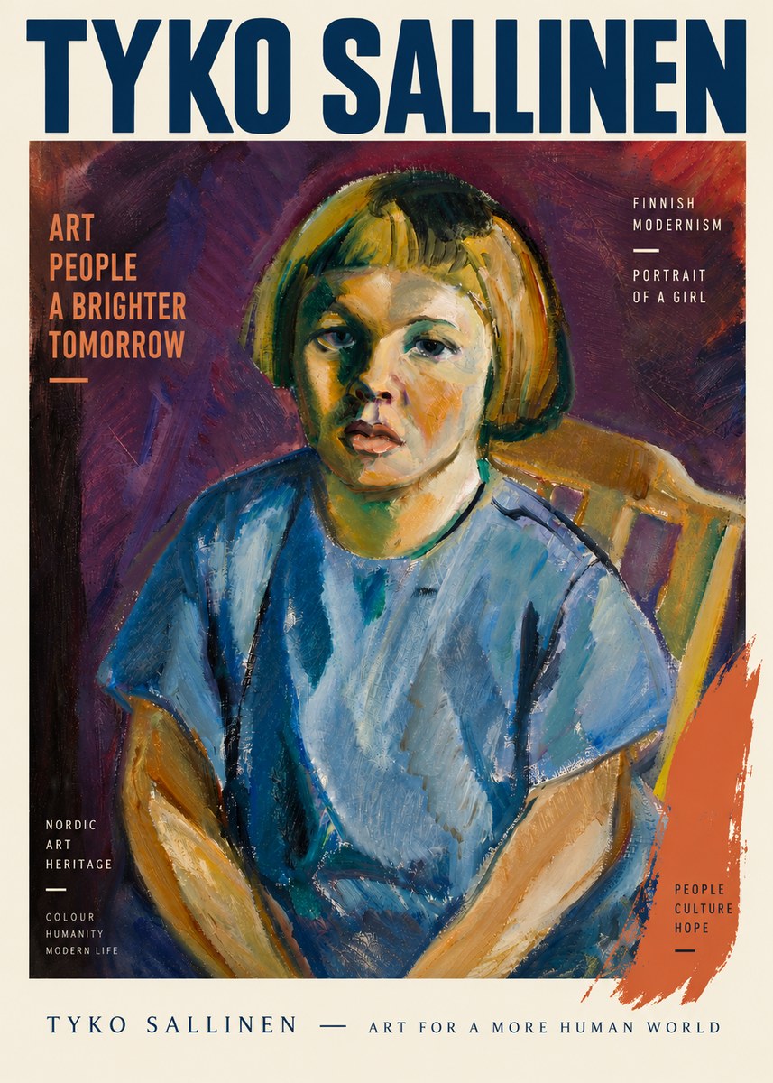 Tyko Sallinen Portrait of a Girl I No5 - Poszter