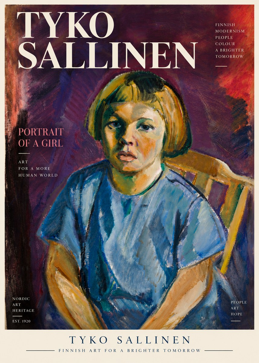 Tyko Sallinen Portrait of a Girl I No6 - Poszter