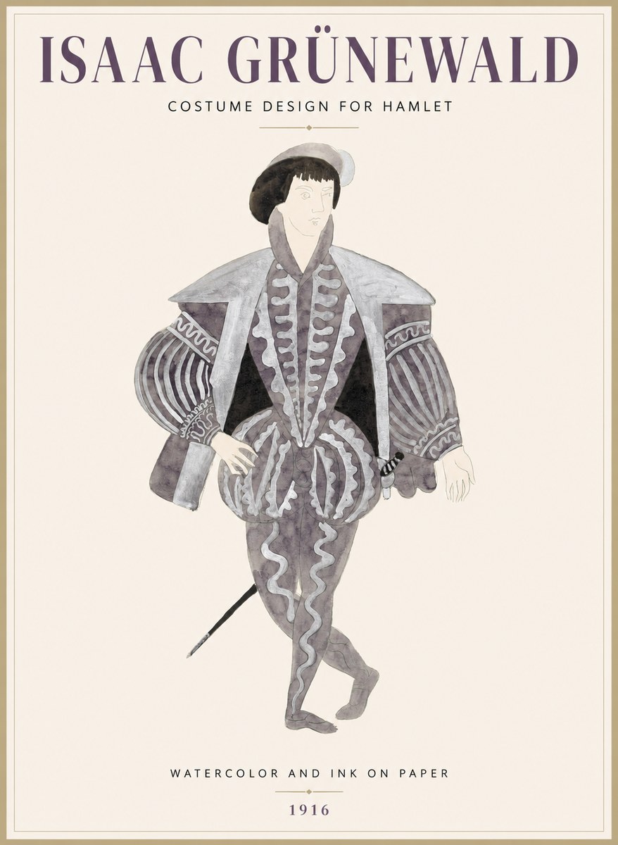 Isaac Grünewald Costume Design for Hamlet No1 - Poszter