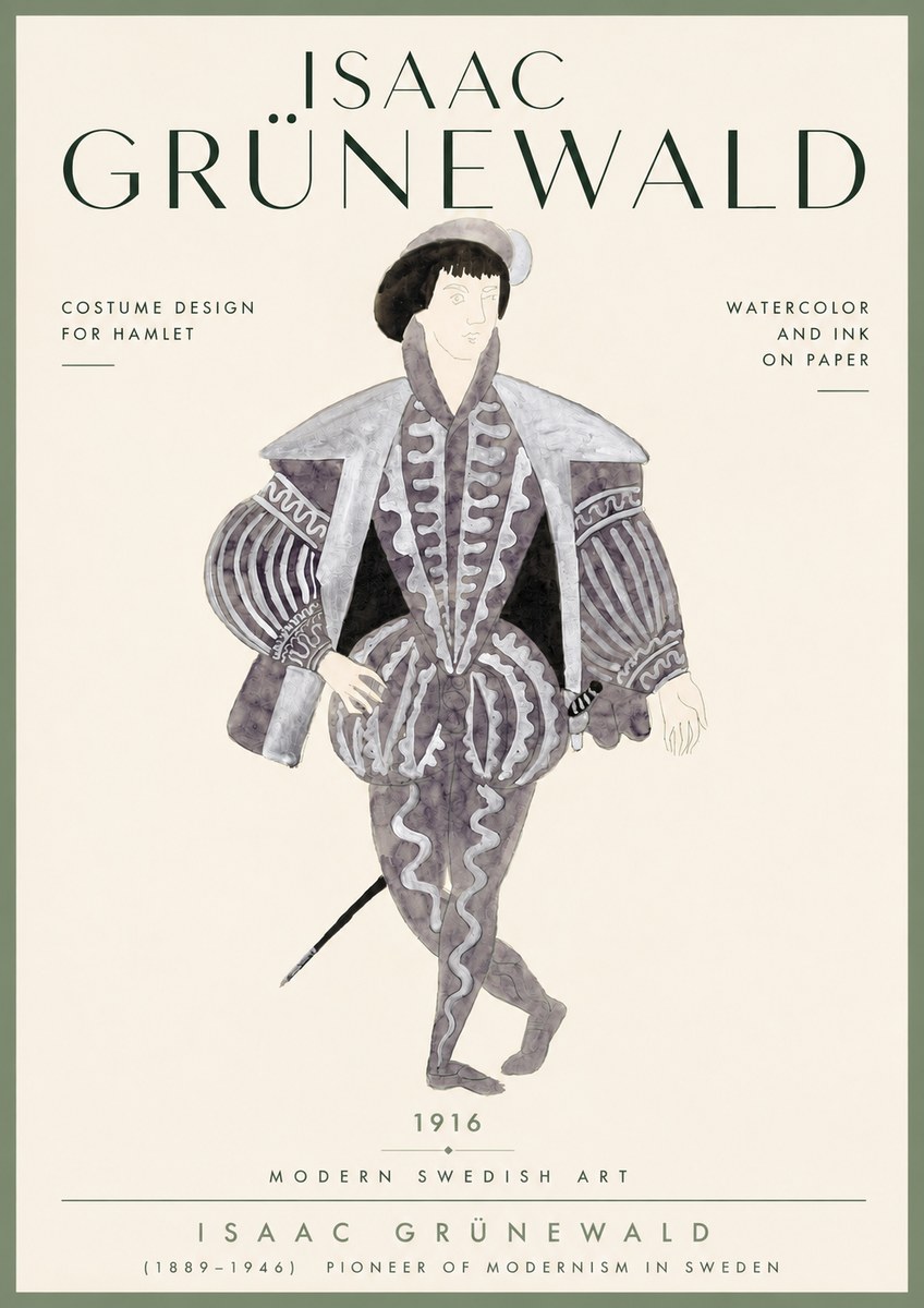 Isaac Grünewald Costume Design for Hamlet No4 - Poszter