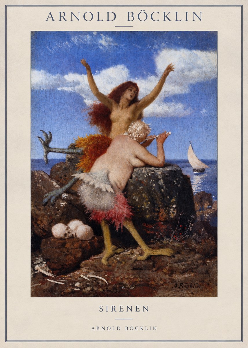 Arnold Böcklin Sirenen No3 - Poszter