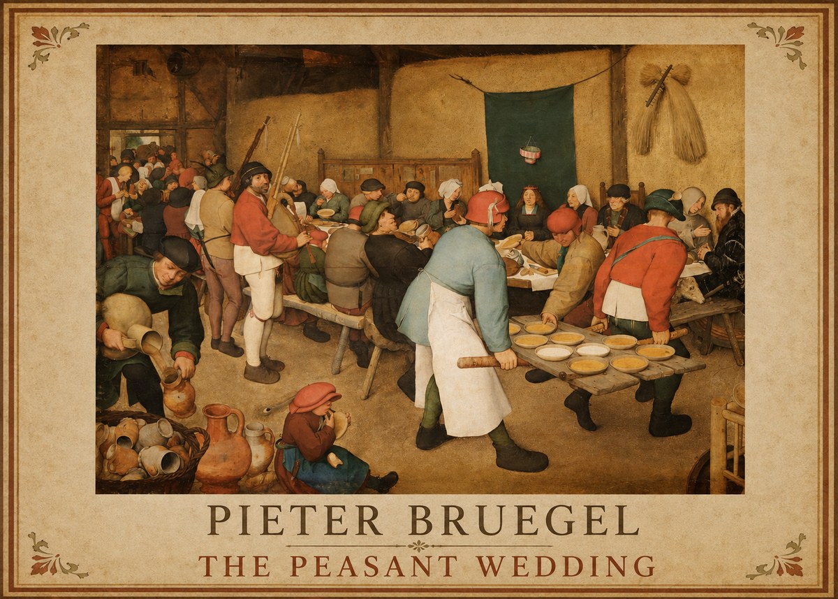 Pieter Bruegel The Peasant Wedding I No1 - Poszter