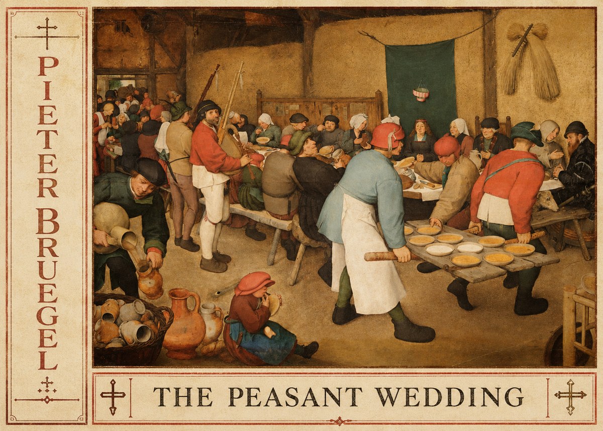 Pieter Bruegel The Peasant Wedding I No3 - Poszter