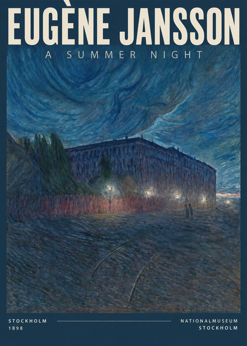 Eugène Jansson Night Effect No3 - Poszter