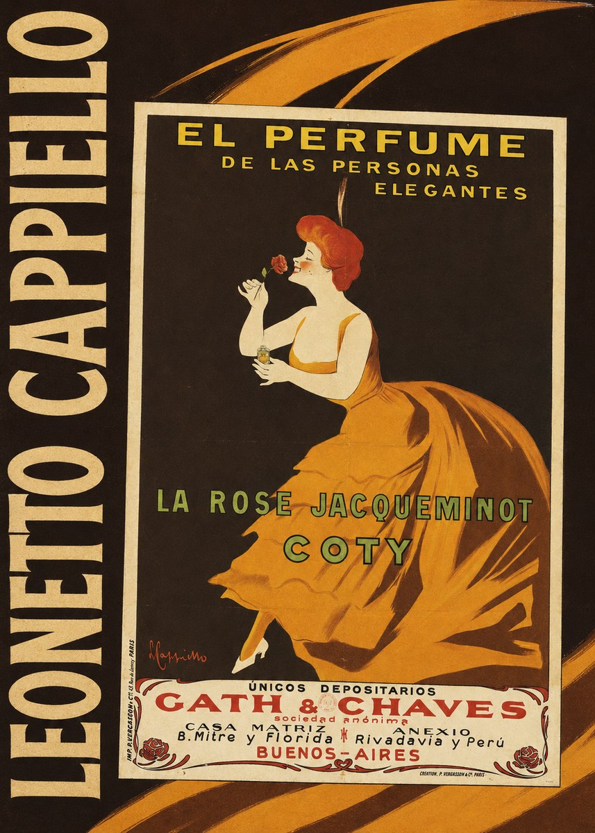 Leonetto Cappiello La Rose Jacqueminot Coty No4 - Poszter