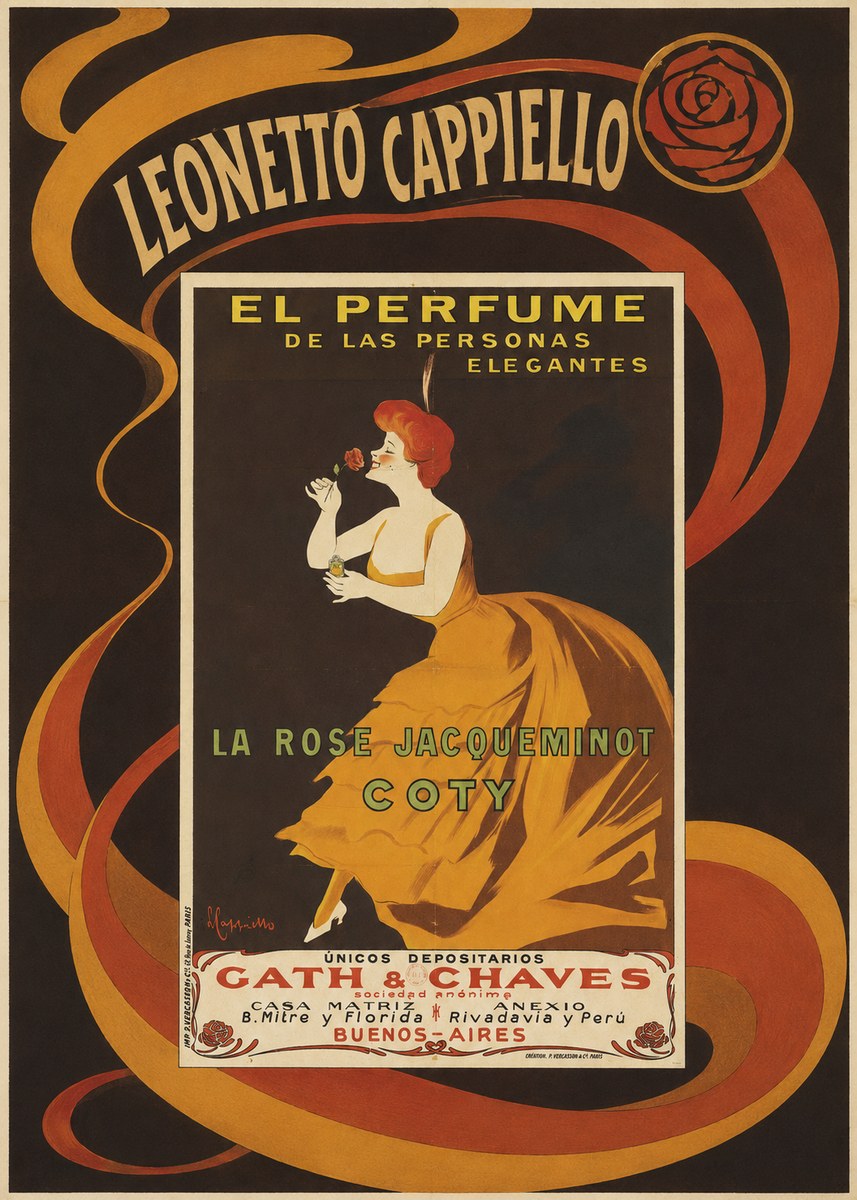 Leonetto Cappiello La Rose Jacqueminot Coty No5 - Poszter