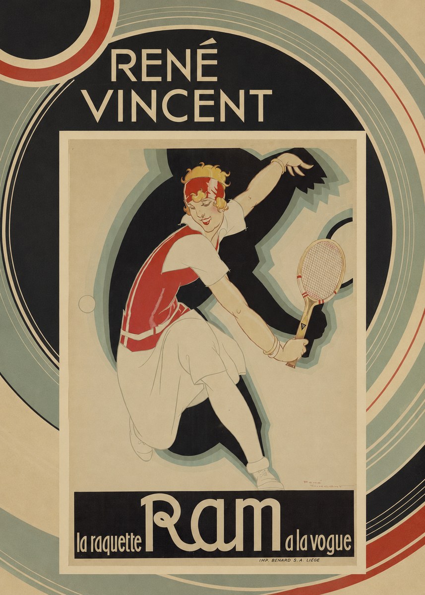 René Vincent Ram La Raquette À La Vogue No5 - Poszter