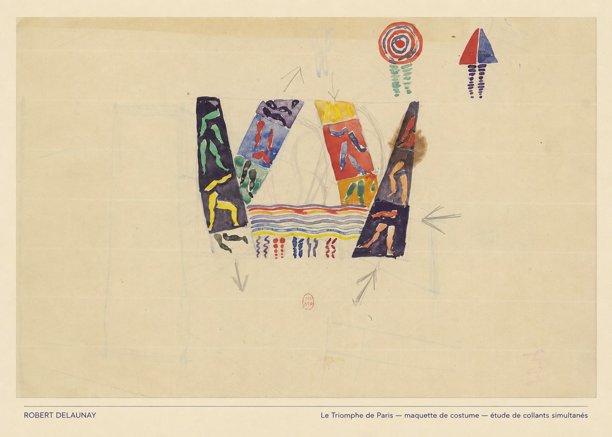 Robert Delaunay Le Triomphe De Paris — Maquette De Costume — Étude De Collants Simultanés No5 - Poszter