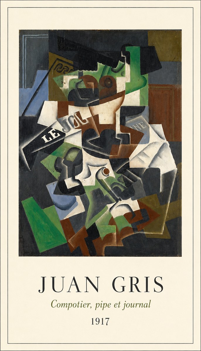 Juan Gris Compotier, Pipe Et Journal No4 - Poszter