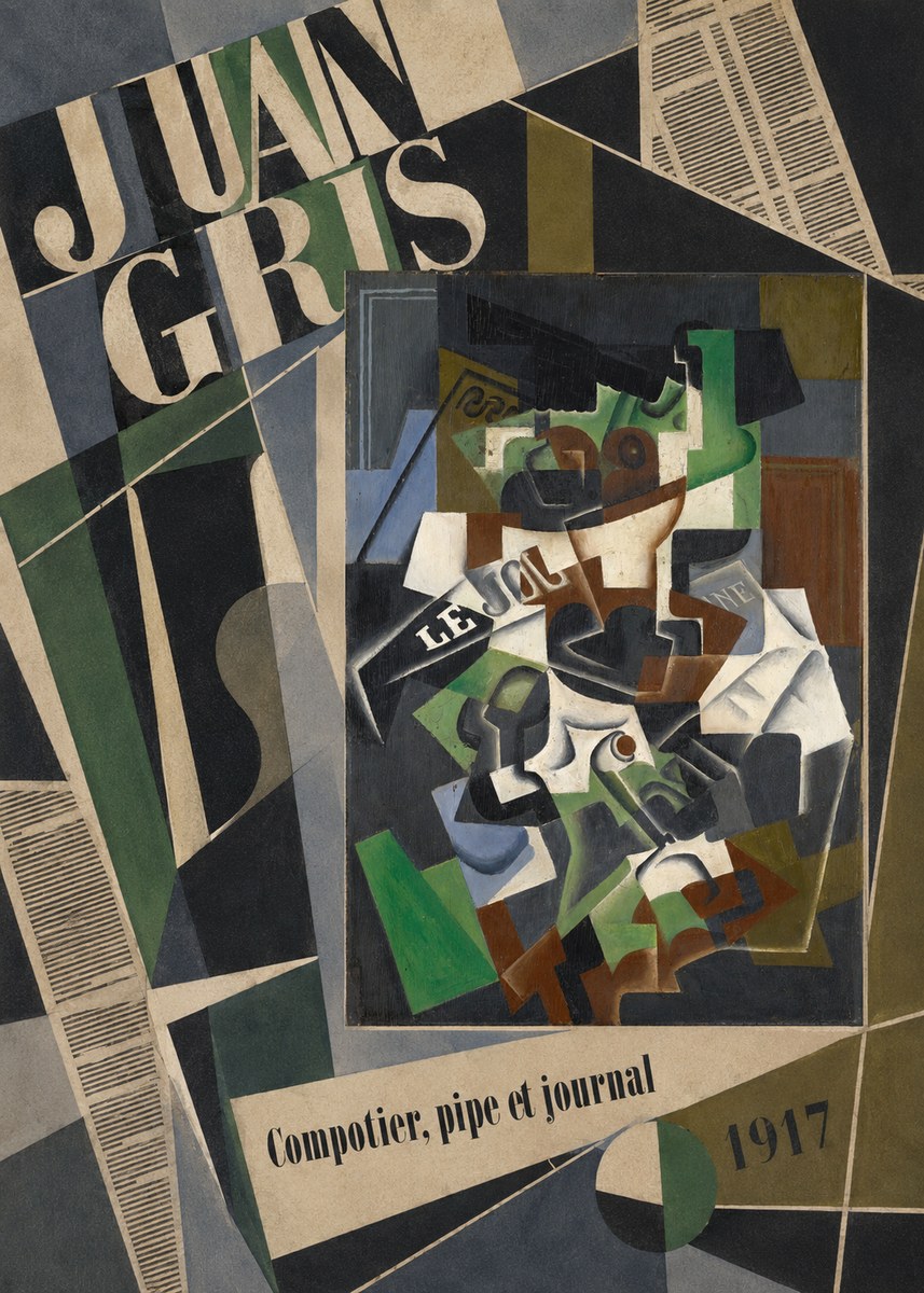 Juan Gris Compotier, Pipe Et Journal No5 - Poszter