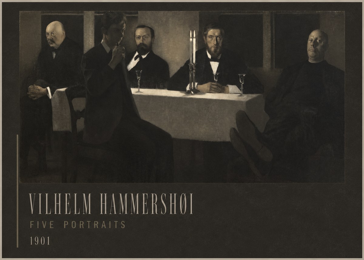 Vilhelm Hammershøi Five Portraits I No2 - Poszter