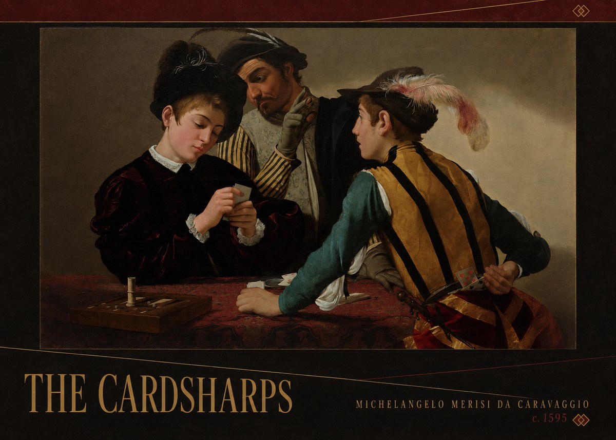 Michelangelo Merisi da Caravaggio The Cardsharps I No4 - Poszter