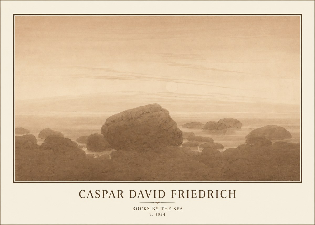 Caspar David Friedrich Rocks by the Sea No1 - Poszter