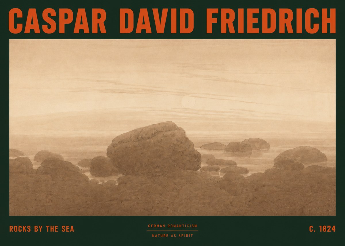 Caspar David Friedrich Rocks by the Sea No2 - Poszter