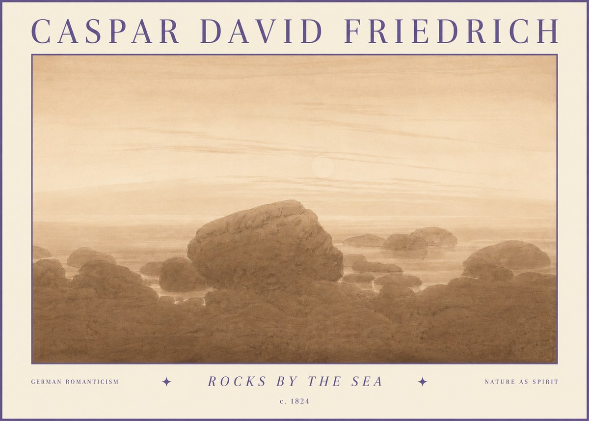 Caspar David Friedrich Rocks by the Sea No3 - Poszter