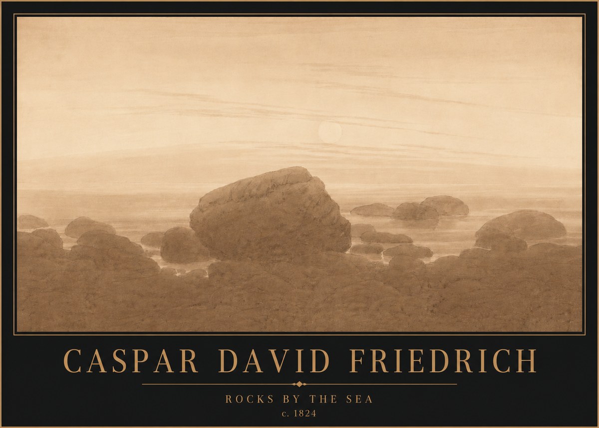 Caspar David Friedrich Rocks by the Sea No4 - Poszter