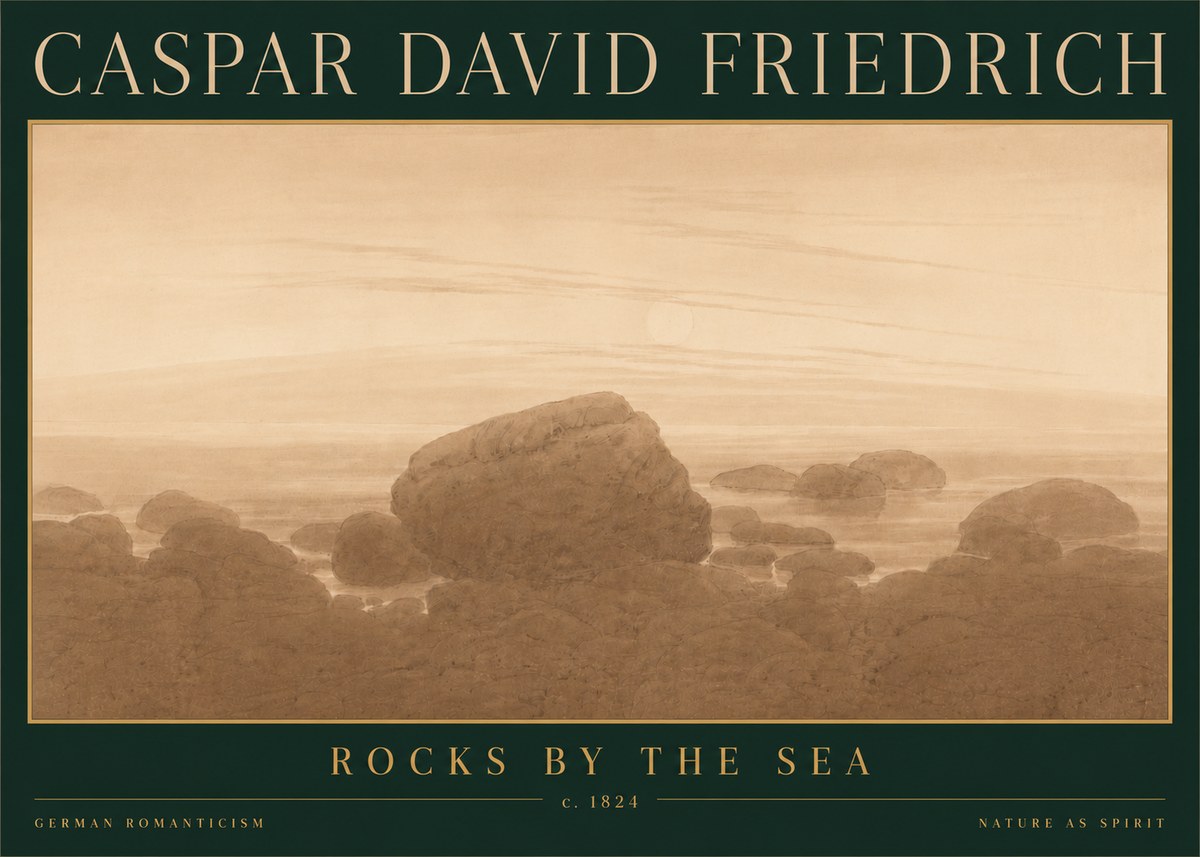 Caspar David Friedrich Rocks by the Sea No6 - Poszter