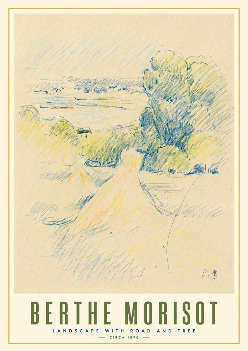 Berthe Morisot Landscape with Road and Tree No3 - Poszter