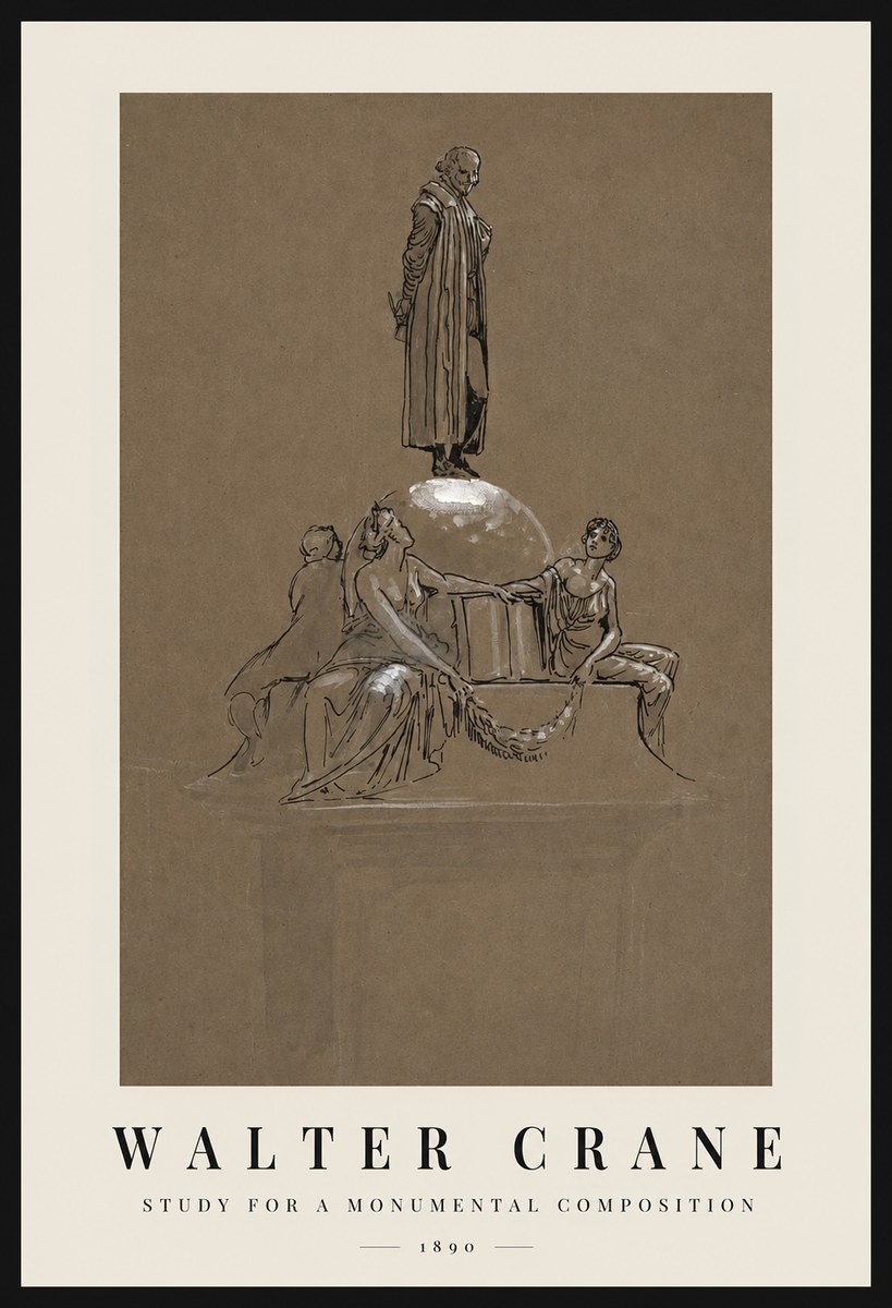 Walter Crane Study for a Monumental Composition No1 - Poszter