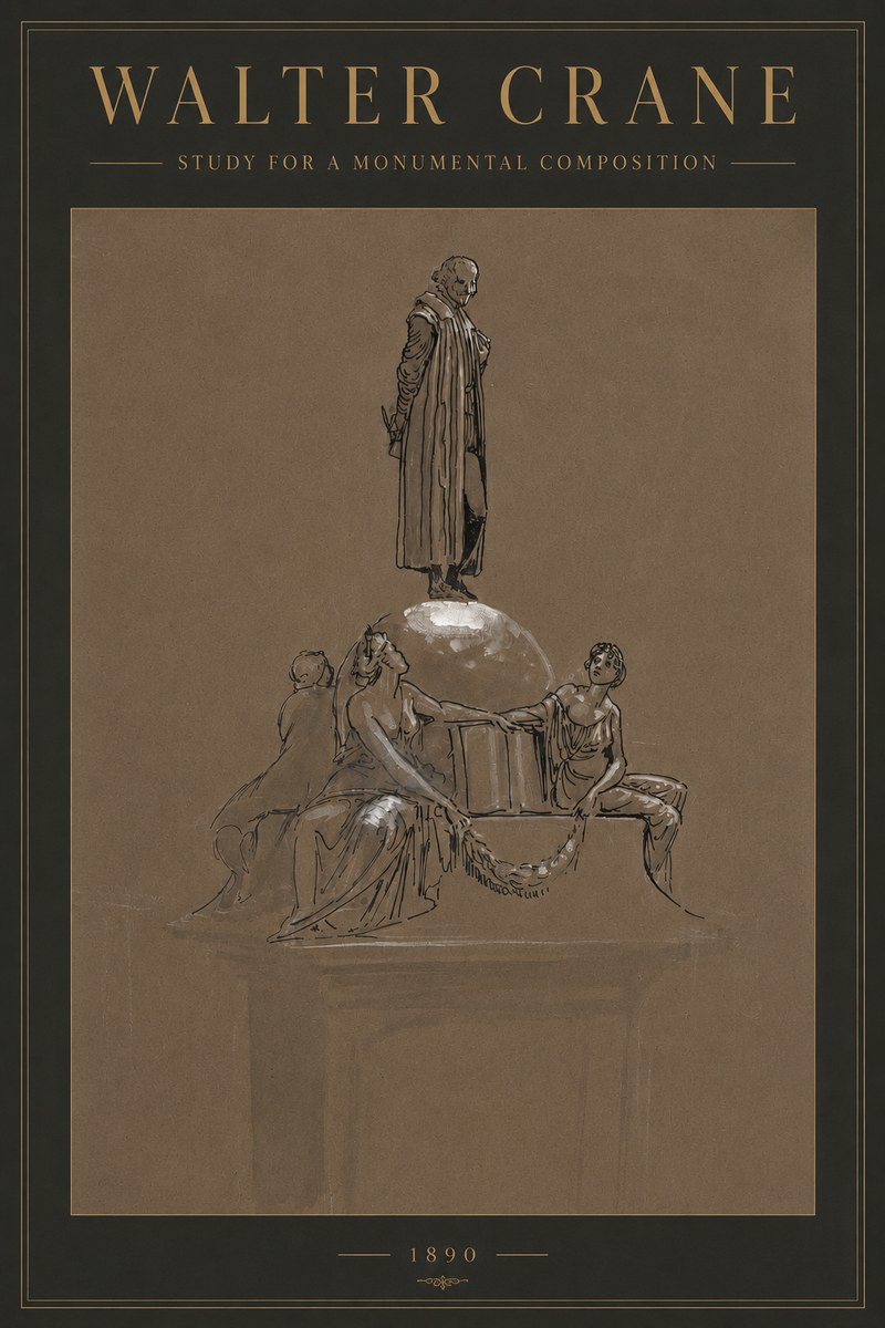Walter Crane Study for a Monumental Composition No2 - Poszter