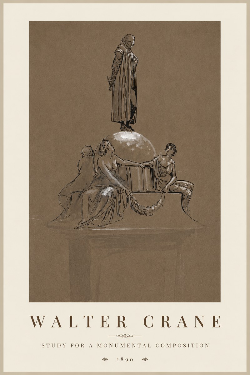 Walter Crane Study for a Monumental Composition No3 - Poszter