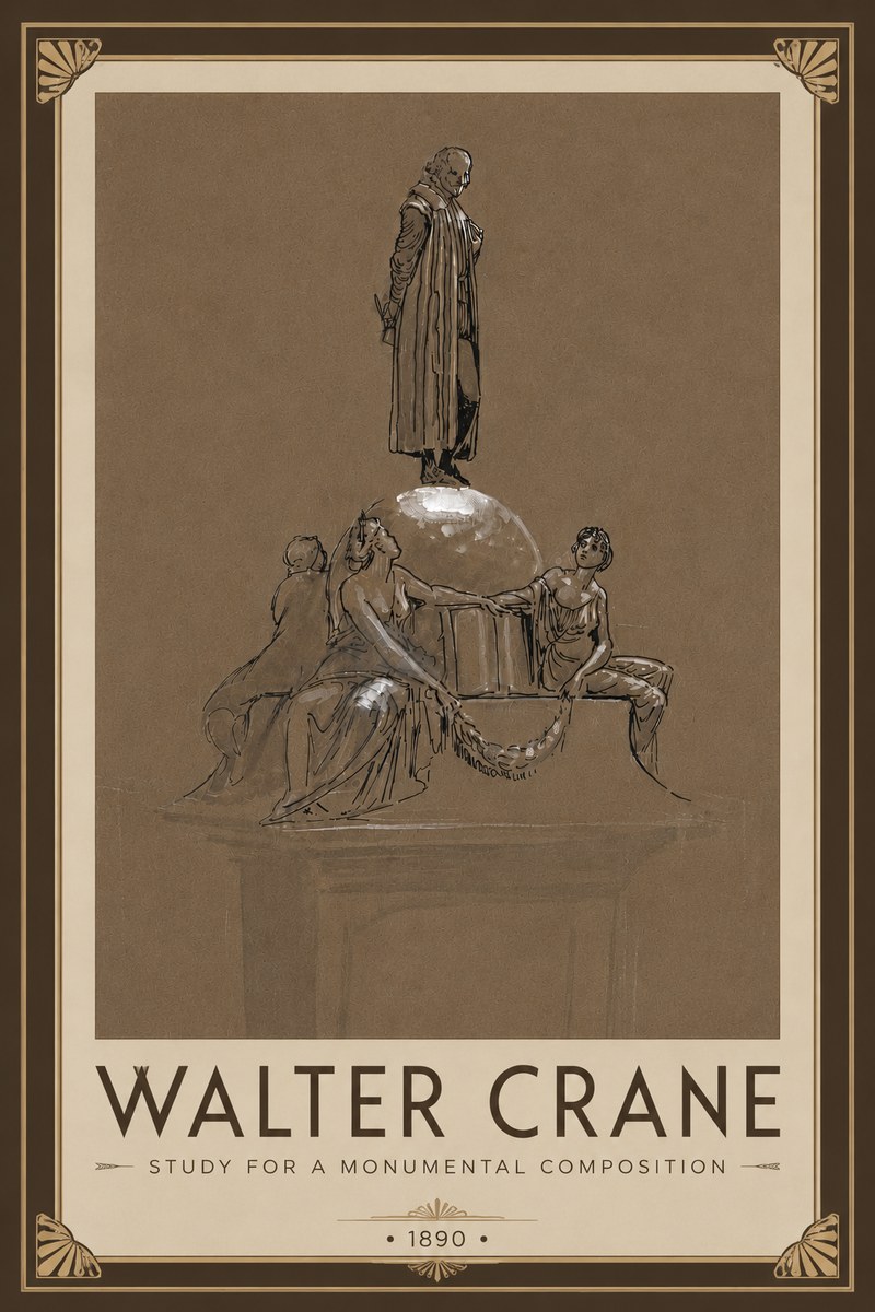 Walter Crane Study for a Monumental Composition No6 - Poszter