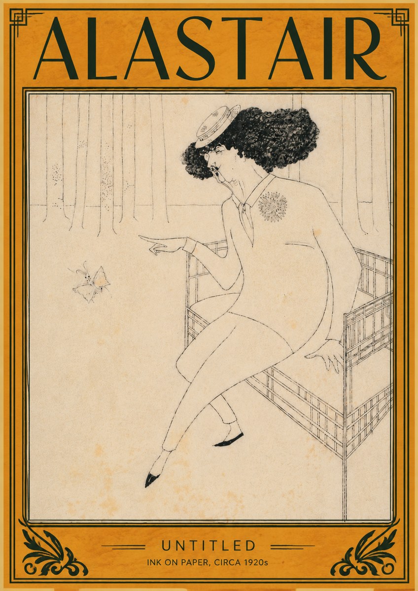 Alastair Lady with Butterfly No4 - Poszter