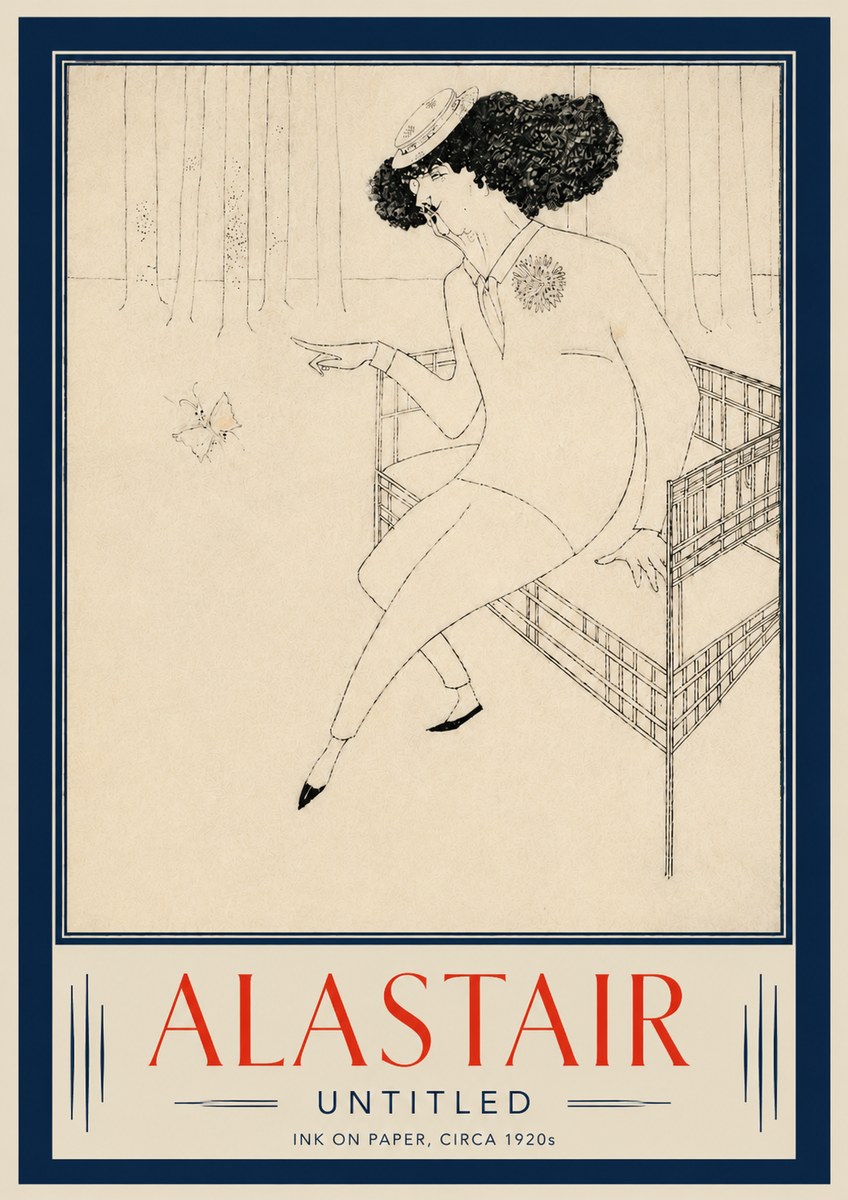 Alastair Lady with Butterfly No5 - Poszter