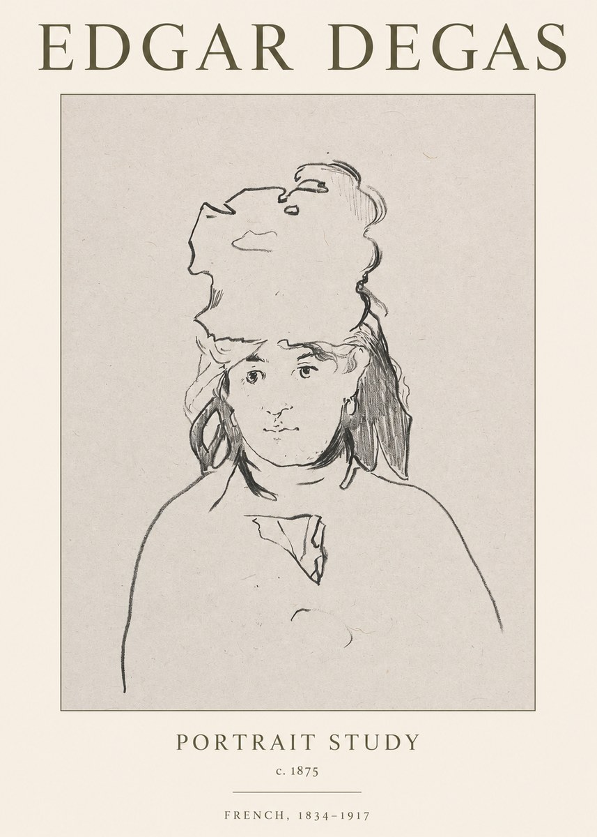 Edgar Degas Portrait Study No1 - Poszter
