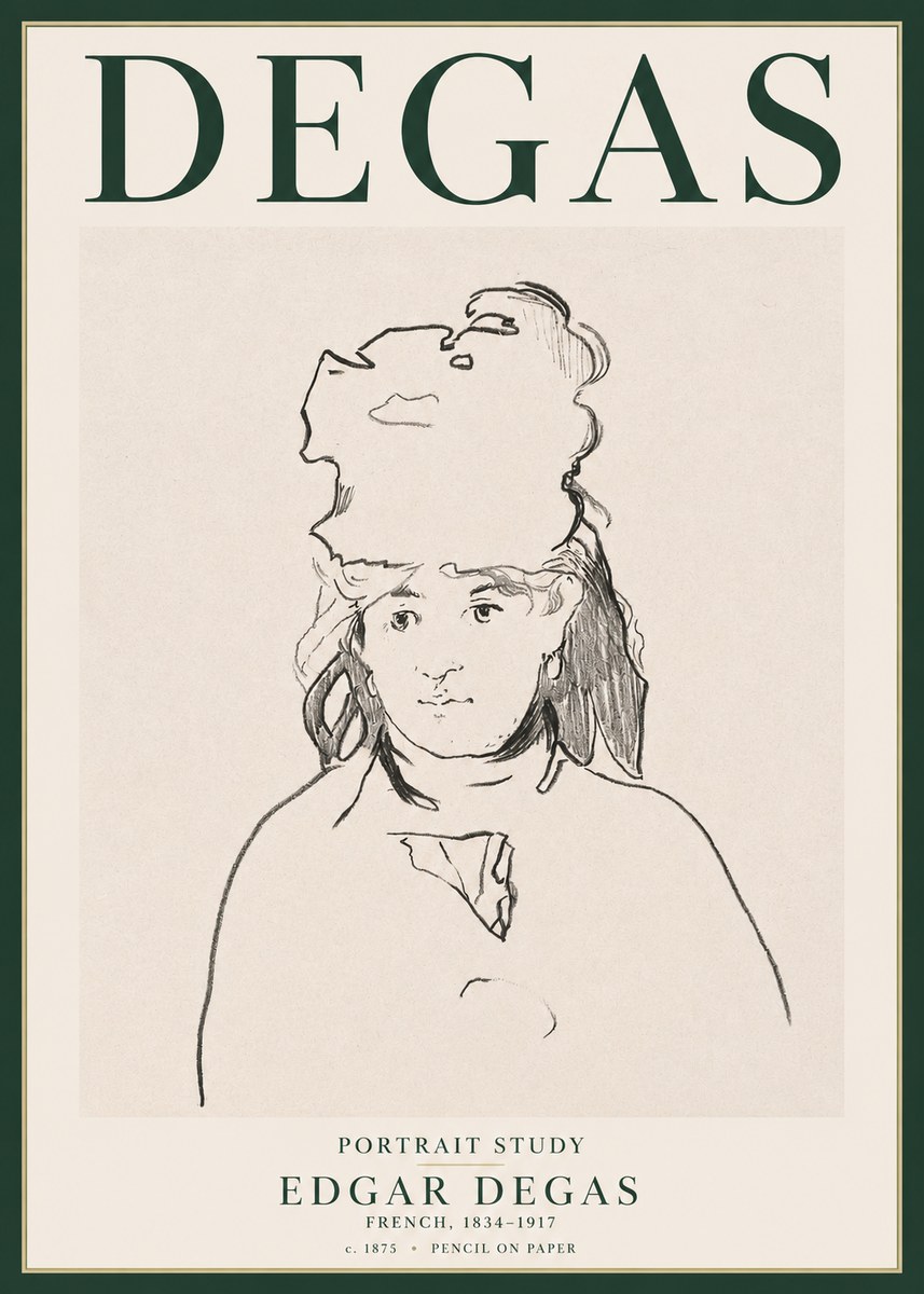Edgar Degas Portrait Study No3 - Poszter