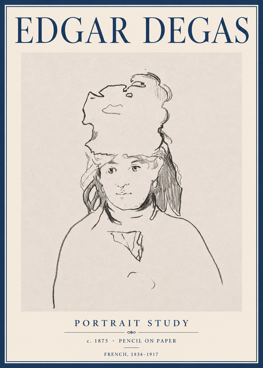Edgar Degas Portrait Study No6 - Poszter