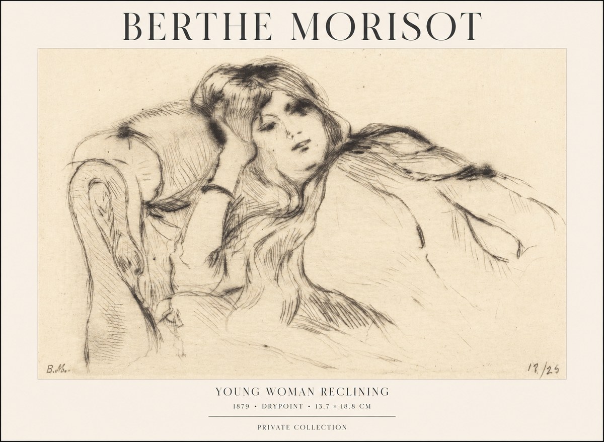 Berthe Morisot Young Woman Reclining II No1 - Poszter