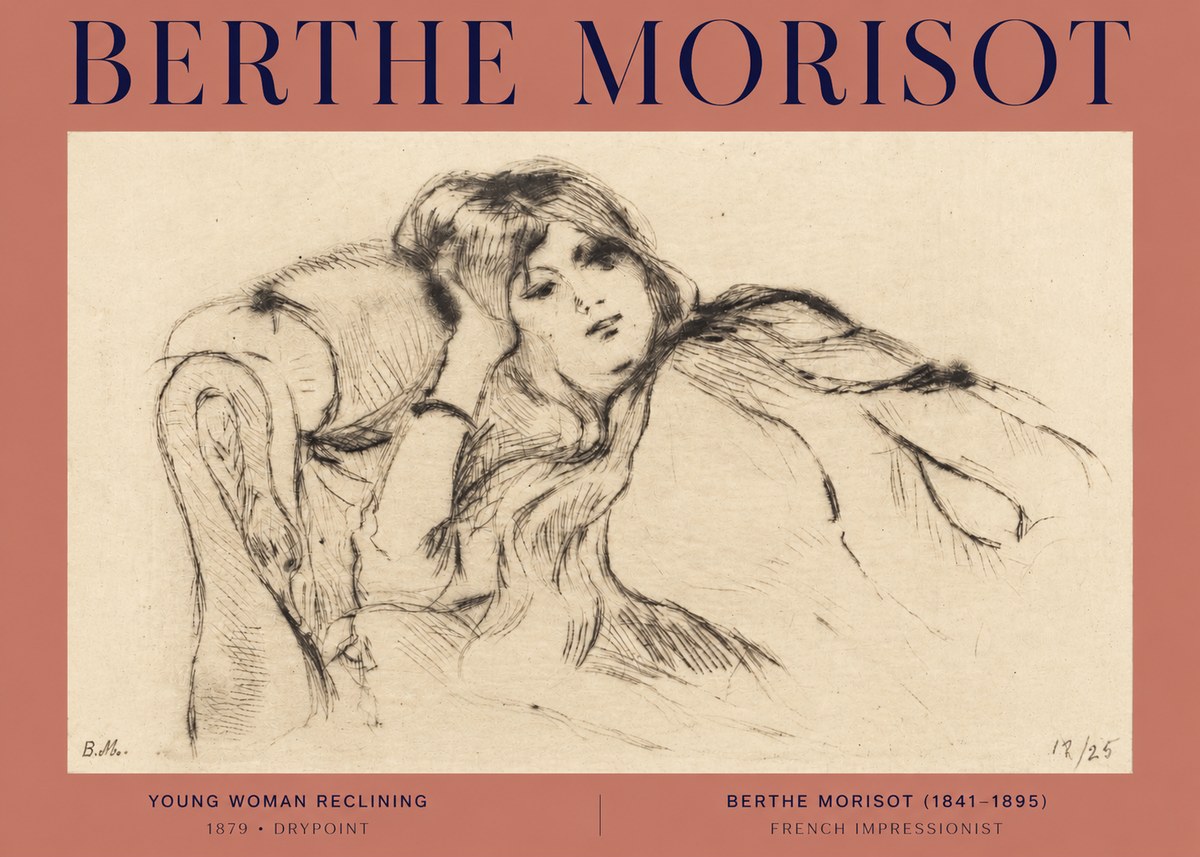 Berthe Morisot Young Woman Reclining II No2 - Poszter