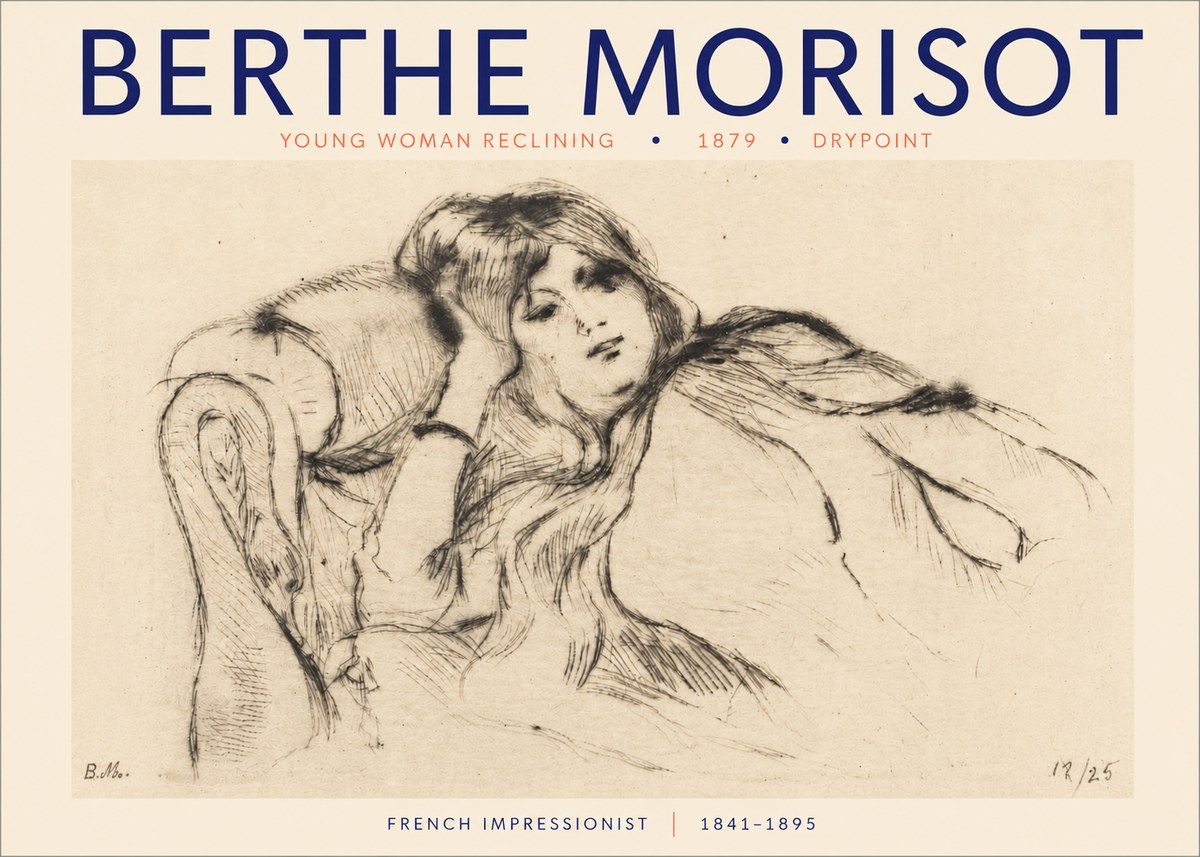 Berthe Morisot Young Woman Reclining II No3 - Poszter