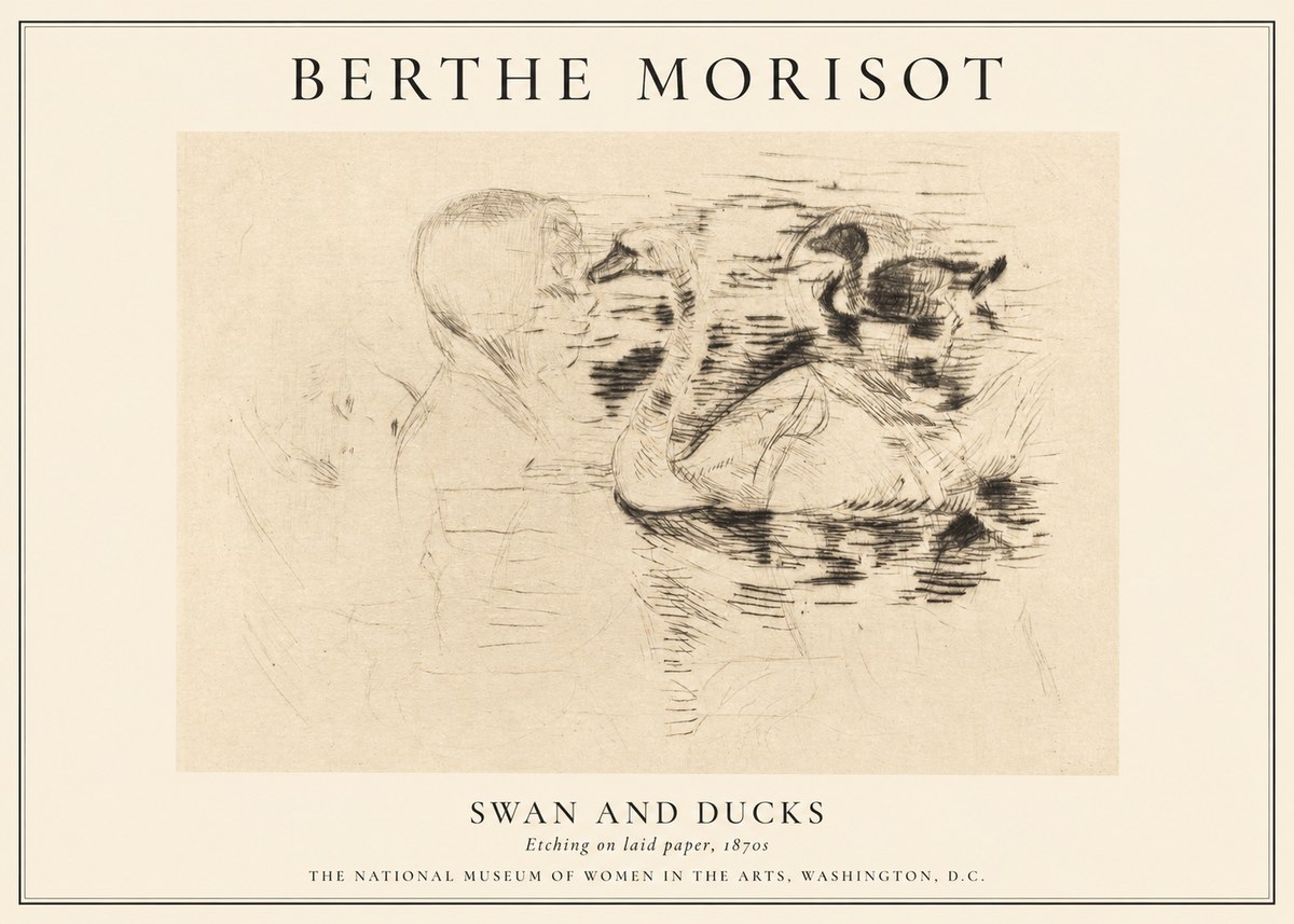 Berthe Morisot Swan and Ducks No1 - Poszter