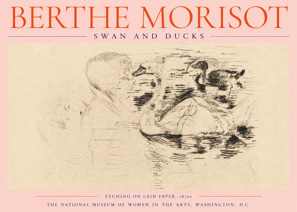 Berthe Morisot Swan and Ducks No2 - Poszter