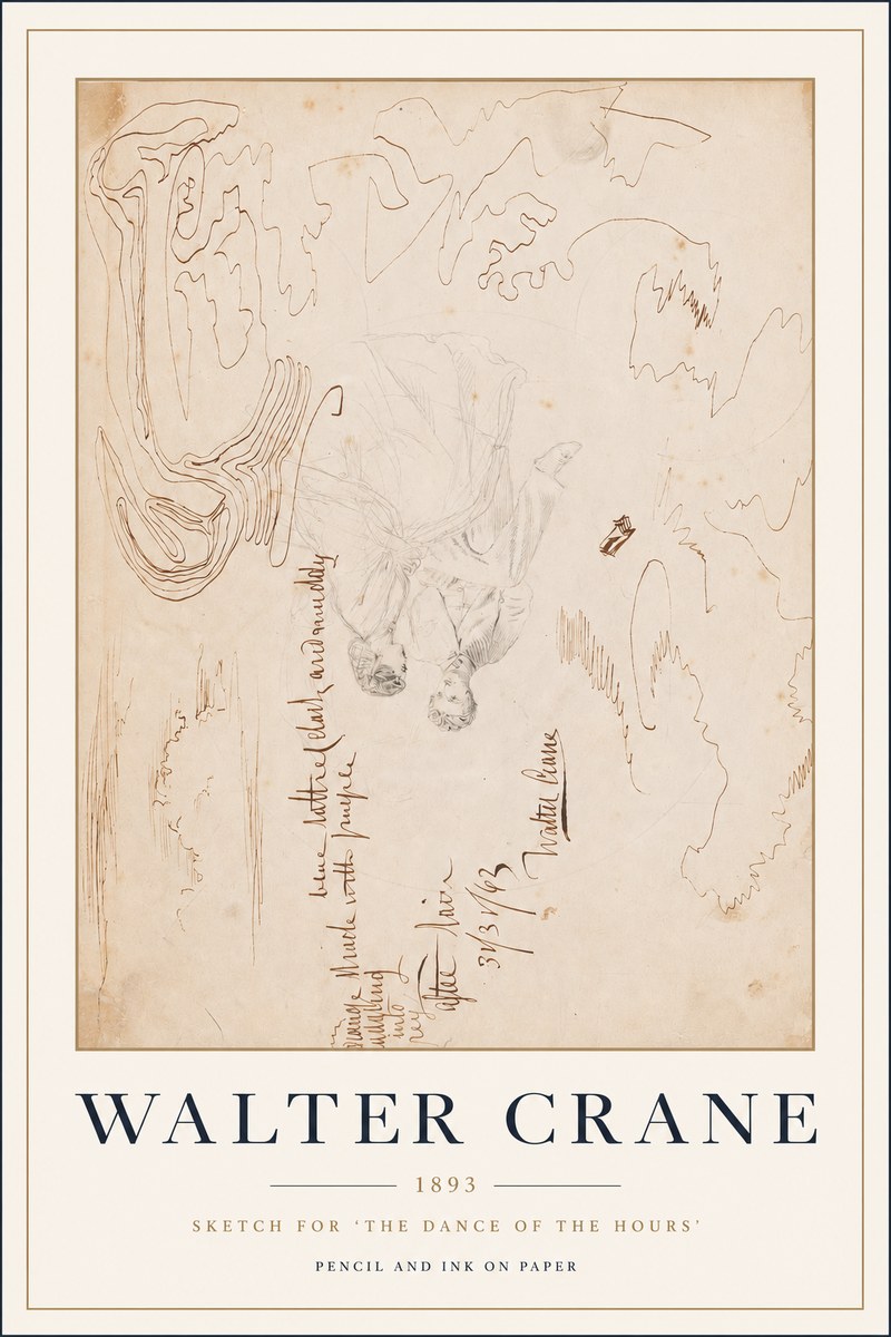 Walter Crane Sketch for 'the Dance of the Hours' No3 - Poszter